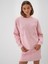 Kadın Pembe Pamuk Dokulu Oversize Sweatshirt 6
