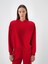 Kadın Kırmızı Pamuk Dokulu Oversize Sweatshirt 6