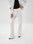 Kadın Ekru Pamuk Dokulu Oversize Pantolon 5