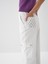 Kadın Beyaz Lüks Dokulu Soft Kadife Oversize Pantolon 6