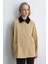 Kadife Yakalı Rahat Kesim Kanvas Ceket - Bej 1