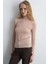 Balıkçı Yaka Kaşmir Bluz - Pudra 2