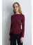 Kayık Yaka Kaşmir Bluz - Bordo 4