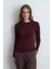 Uzun Kollu Basic Pamuk Tshirt - Bordo 1