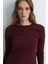 Uzun Kollu Basic Pamuk Tshirt - Bordo 3