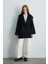 Şal Yaka Astarsız Yün Kaban - Siyah 2