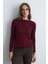Kayık Yaka Kaşmir Simli Bluz - Bordo 1