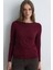 Kayık Yaka Kaşmir Simli Bluz - Bordo 3