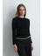 Garnili Pamuk Bluz - Siyah 1