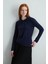 Polo Yaka Düğmeli Triko Bluz - Lacivert 2