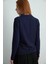 Polo Yaka Düğmeli Triko Bluz - Lacivert 5
