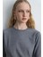 Pullu Kısa Kollu Triko Bluz - Gri 4