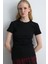 Kısa Kollu Basic Pamuk Tshirt - Siyah 1