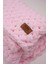 Alize Battaniye Panduf 2’li SET 100x100cm Pembe Kız Yenidoğan Kundak El Yapımı Puffy Örgü Organik Sertifika 1