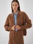 Kadın Camel Doğal Yün Dokulu Oversize Ceket 5