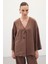 Düğmeli Kimono - Kahve 2