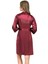 Bordo Kısa Saten Bride Sabahlık 1