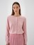 Kadın Pembe Doğal Yün Dokulu Regular Fit Hırka 6