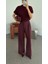 Çapraz Kemerli Bordo Premium Pantolon 2