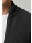 Erkek Hırka Fermuarlı Regular Fit Yarım Balıkçı Yaka Antrasit Triko Ceket Normal Kesim Waffle 2