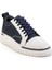 Beyaz Lacivert Hakiki Deri Erkek Sneaker E01401087103 2
