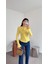 Asimetrik Düğmeli Sarı Hırka 1