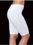 Kadın Beyaz Penye Elastan Düz Desensiz Yüksek Bel Diz Üstü Kısa Tayt 1
