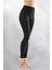 Kadın Siyah Penye Elastan Düz Desensiz Yüksek Bel Tayt 2