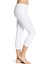Kadın Beyaz Düz Desensiz Yüksek Bel Dizaltı Kapri Tayt 4005 1