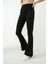 Kadın Siyah Yüksek Bel Ispanyol Paça Tayt 20KTY574K103 4