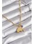 Bfs 316L Çelik Gold Renk Top Zincir Model Fil Figür Nazar Boncuk Detay Kadın Kolye 1