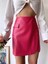 Cep Detaylı Oval Kapaklı Deri Etek Fuşya H240048 1