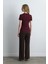 Kısa Kollu Basic Pamuk Tshirt - Bordo 4