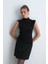 Dik Yakalı Jarse Bluz - Siyah 1