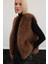 Kolsuz Uzun Yelek - Kahve 5