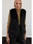 Kolsuz Uzun Yelek - Siyah 3