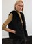 Kolsuz Uzun Yelek - Siyah 1