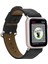 Apple Watch Uyumlu Deri Kordon Orfe 42-44-45MM G1 Siyah 5