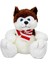 Sunman Oturan Husky Atkılı Peluş Köpek 30 cm 3
