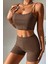Kadın Kahverengi Şortlu Kaşkorse Gecelik Takım 6