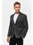 Slim Desenli Mono Yaka Siyah Erkek Ceket CT2021600410 2