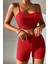 Kadın Kırmızı Şortlu Kaşkorse Gecelik Takım 6