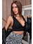 Kadın Siyah Çapraz Sırt Detaylı Şık Crop Top Büstiyer 5