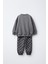 Erkek Çocuk Pamuklu Füme Checkered Desenli Eşofman Takımı - New Heights Yazı Detaylı 3