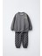 Erkek Çocuk Pamuklu Füme Checkered Desenli Eşofman Takımı - New Heights Yazı Detaylı 4