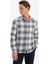 Regular Fit Polo Yaka Kareli Flanel Uzun Kollu Gömlek E8184AX25WN 3