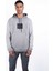 Erkek Regular Fit Kapüşonlu Baskılı Yıkama Efektli Gri Sweat 1