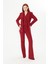 Bordo Ceket Yelek Pantolon Takım Kadın Blazer Takım Elbise - Ofis Şık Business Casual Moda Trend 1