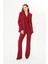 Bordo Ceket Yelek Pantolon Takım Kadın Blazer Takım Elbise - Ofis Şık Business Casual Moda Trend 2