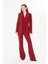 Bordo Ceket Yelek Pantolon Takım Kadın Blazer Takım Elbise - Ofis Şık Business Casual Moda Trend 3